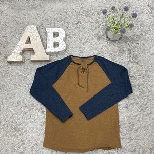 LE 31 by Simons Men's Long Sleeve Tee, Brown (Small)